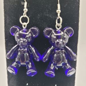 Purple Teddy Bear Earrings